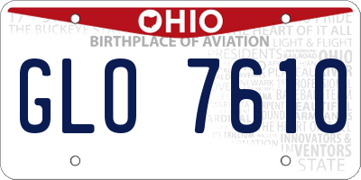 OH license plate GLO7610