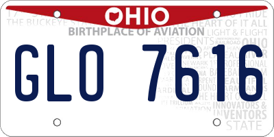 OH license plate GLO7616
