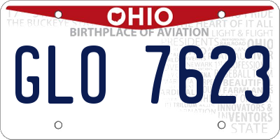 OH license plate GLO7623