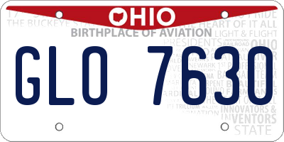 OH license plate GLO7630