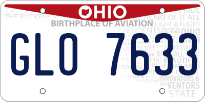 OH license plate GLO7633