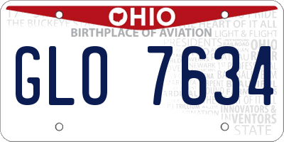 OH license plate GLO7634