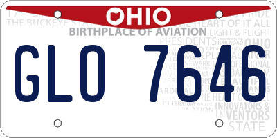 OH license plate GLO7646