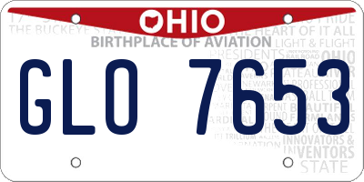 OH license plate GLO7653
