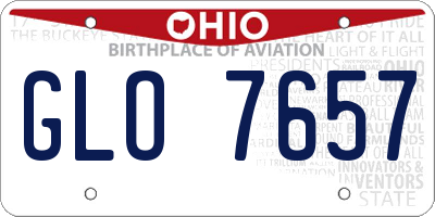 OH license plate GLO7657