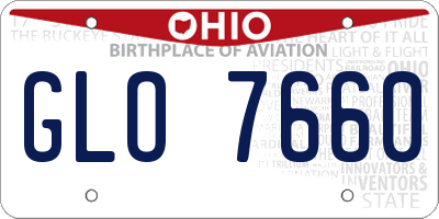 OH license plate GLO7660