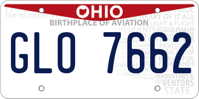 OH license plate GLO7662