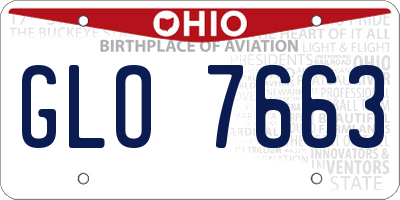 OH license plate GLO7663