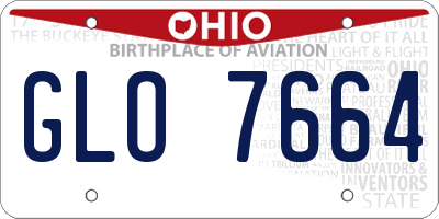 OH license plate GLO7664
