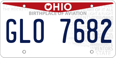 OH license plate GLO7682