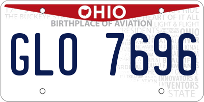 OH license plate GLO7696