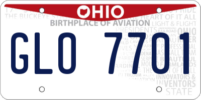 OH license plate GLO7701