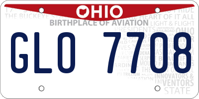 OH license plate GLO7708