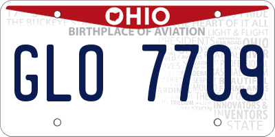 OH license plate GLO7709