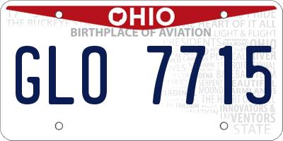 OH license plate GLO7715