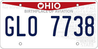 OH license plate GLO7738