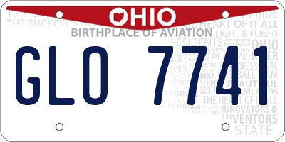 OH license plate GLO7741