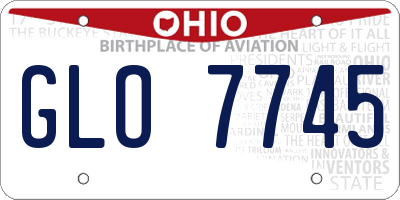 OH license plate GLO7745