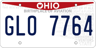 OH license plate GLO7764