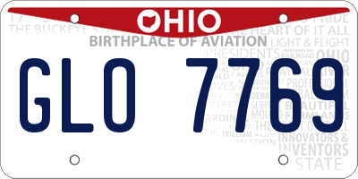 OH license plate GLO7769