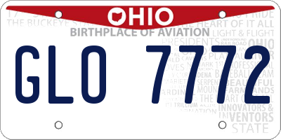 OH license plate GLO7772