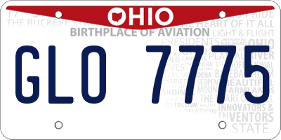 OH license plate GLO7775