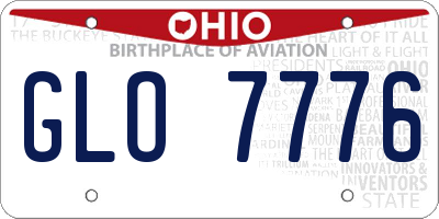 OH license plate GLO7776