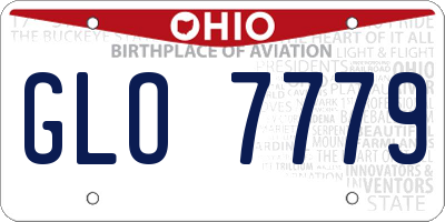 OH license plate GLO7779