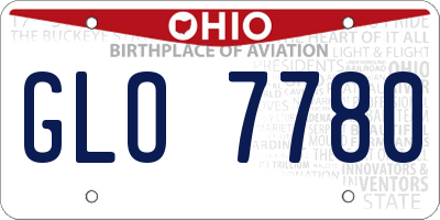 OH license plate GLO7780