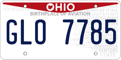 OH license plate GLO7785