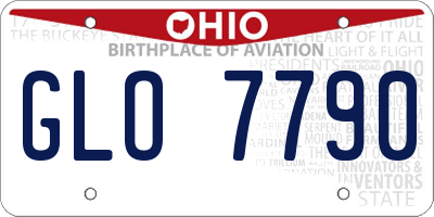 OH license plate GLO7790