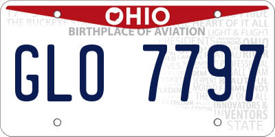 OH license plate GLO7797