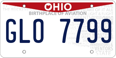 OH license plate GLO7799