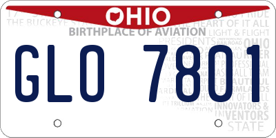 OH license plate GLO7801