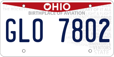 OH license plate GLO7802