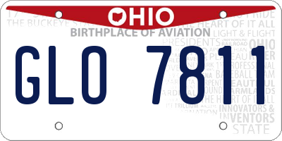 OH license plate GLO7811