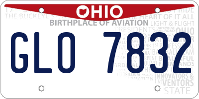 OH license plate GLO7832