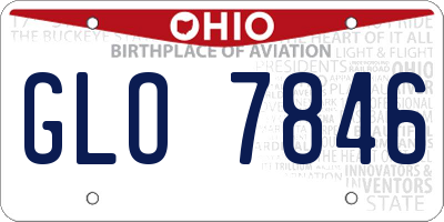 OH license plate GLO7846