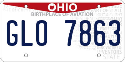 OH license plate GLO7863