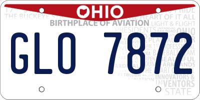 OH license plate GLO7872