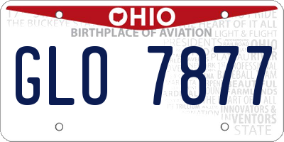 OH license plate GLO7877
