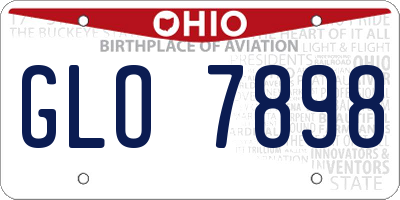 OH license plate GLO7898