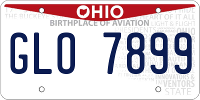 OH license plate GLO7899