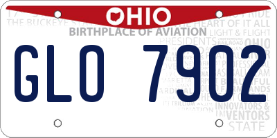 OH license plate GLO7902