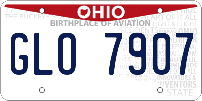 OH license plate GLO7907