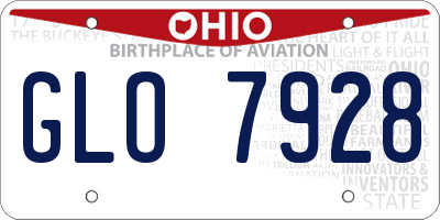 OH license plate GLO7928