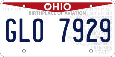 OH license plate GLO7929