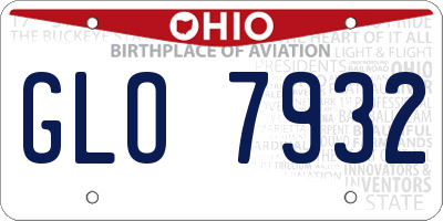 OH license plate GLO7932