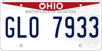OH license plate GLO7933