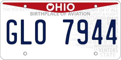 OH license plate GLO7944
